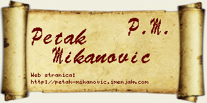 Petak Mikanović vizit kartica